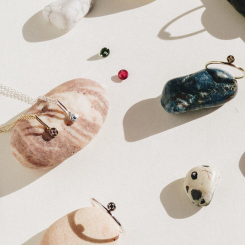 Sapphire Dot Pendant Charm in Silver